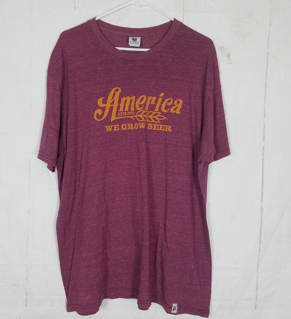Rural cloth pre shrunk graphic t-shirt  American we grow beer size xxl